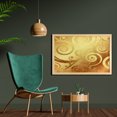thumbnail image 2 of Modern Wall Art with Frame, Vector Canvas Design Floral Swirls Leaves Spring Nature Inspired Image, Printed Fabric Poster for Bathroom Living Room, 35" x 23", Earth Yellow Brown, by Ambesonne, 2 of 2