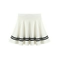 thumbnail image 2 of Kaerm Women Skirts Elastic High Waist Chic Striped Flared Skirt Women Cute Sweet Girls Dance Skirt White XL, 2 of 7