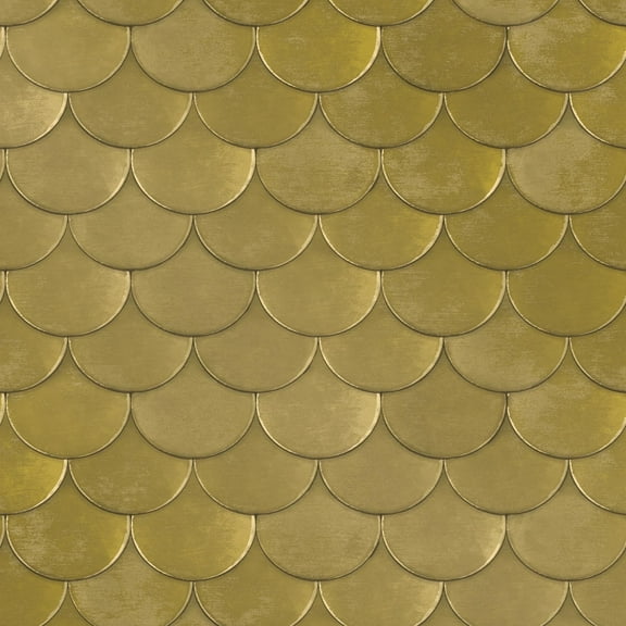 Tempaper x Genevieve Gorder Brass Belly Metallic Gold Peel and Stick Wallpaper, 20.5" x 33'