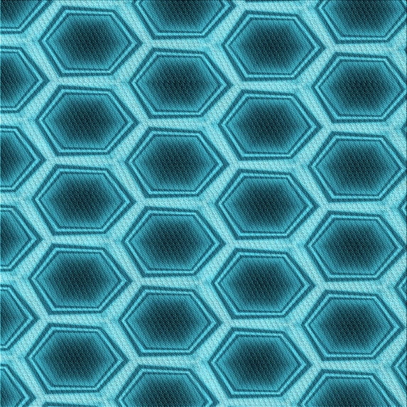 Ahgly Company Indoor Square Patterned Dark Cyan Green Area Rugs, 7' Square