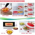 thumbnail image 3 of Vented Collapsible Microwave Splashproof Food Pot Cover, Microwave Cover for Food Splash, Dishwasher Safe, Free Silicone and Plastic, 10.43" Round(2-piece red), 2 free hooks, 3 of 5