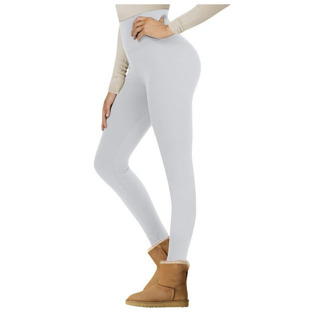 Leggings de mujer con forro de lana de cordero y cintura alta - Pantalones de yoga cálidos para invierno, con forro polar, poliéster y spandex, tallas S-XXL