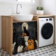 thumbnail image 3 of Halloween Cabinet Curtain 35"Wx35"L, Dustproof Under Sink Skirt with Self Adhesive Tape, Vintage Black Cat Pumpkin Moon Country Cabinet Curtain Cover for Kitchen Sink, Bathroom Vanity, Laundry Room, 3 of 9