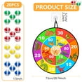 thumbnail image 2 of 28.7" Kids Dart Board, Dinosaur Theme Double-Sided Dartboard Set with 20 Sticky Balls, Indoor Outdoor Games Toys for Boys Girls, 2 of 9