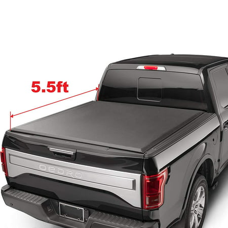 oEdRo TRI-FOLD Truck Bed Tonneau Cover Compatible 2015-2019 Ford F-150 | Styleside 5.5' (Best Tonneau Cover For Winter)
