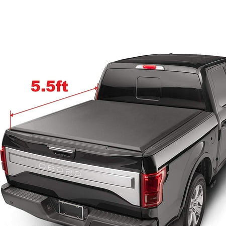 oEdRo TRI-FOLD Truck Bed Tonneau Cover Compatible 2015-2019 Ford F-150 | Styleside 5.5' (Best Folding Truck Bed Cover)