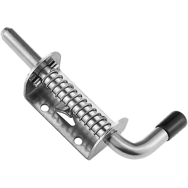 Pasador de pestillo con resorte, cerradura de metal con perno de barril de acero inoxidable con agarre, pasador de pestillo de resorte resistente para puerta de patio, puerta de co