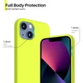 thumbnail image 4 of Compatible with iPhone 13 Case 6.1, Slim Liquid Silicone 3 Layers Full Covered Soft Gel Rubber Case Cover 6.1 inch-Fluorescent Yellow, 4 of 11