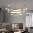 thumbnail image 2 of Aiwen 3 Tiered Modern LED Pendant Light Warm Light Effect Ambient Ceiling Lamp Gold, 2 of 7