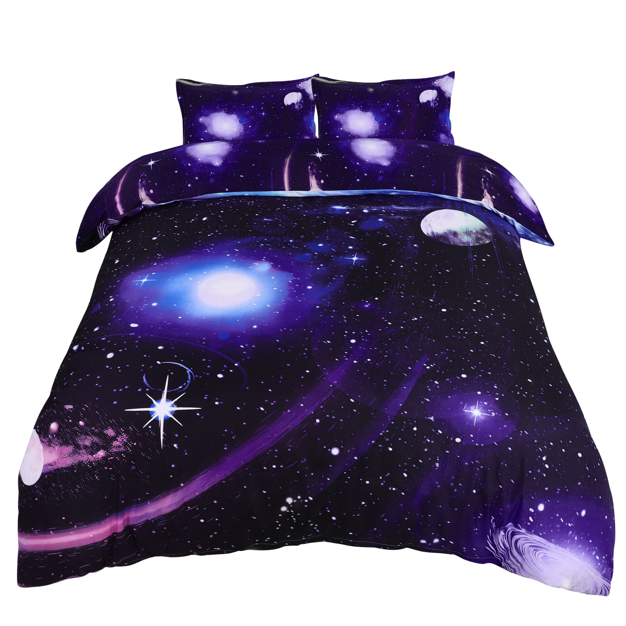 3D Sheet Set Printed Fitted Galaxy Sky Cosmos Night 16'' Deep Pocket All Size US 