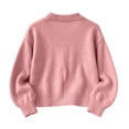 thumbnail image 6 of Xdegoge Girls Cardigan Sweaters Crewneck Long Puff Sleeve Open Front Knit Outerwear Cute Fall Winter Chunky Sweater Tops Warm Casual Knitwear for Kids School Wear, 6 of 8