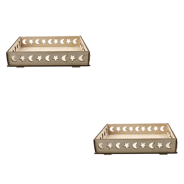 Cateissary Bandejas para servir Eid Mubarak, artesanías hechas a mano, soporte de exhibición musulmán para comida, vajilla, para galletas JM00483 2piezas