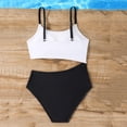 thumbnail image 5 of ATOGUTA Kid Girls Swimsuit Spaghetti Strap Cute Bikini High Waisted Bathing Suit Swimwear Size 6-15, Black, 5 of 6