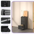 thumbnail image 4 of 3 Drawer Metal Vertical File Cabinet with Lock Office Home Steel Vertical File Cabinet for A4 Legal/Letter Size, 4 of 5