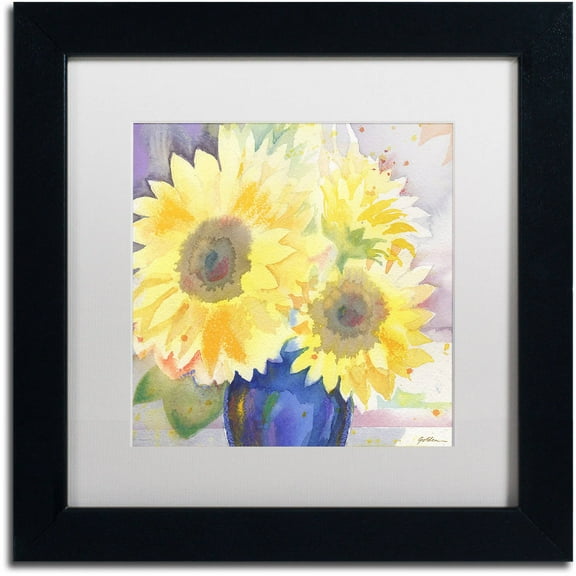 Trademark Fine Art "White Iris" Canvas Art by Sheila Golden White Matte, Black Frame