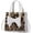 White, variant on Small Leopard Print Tote Bag with Bowknot Pu Leather Shoulder Crossbody Handbag with Top-Handle Vintage