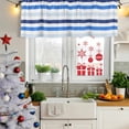 thumbnail image 6 of Blue Ombre Striped Valances for Windows, Decorative Rod Pocket Window Valance Curtains, Farmhouse Stripes Simple Art Short Curtain Drapes for Kitchen/Bathroom/Living Room, 2 Panels, 42" W x 18" L, 6 of 8