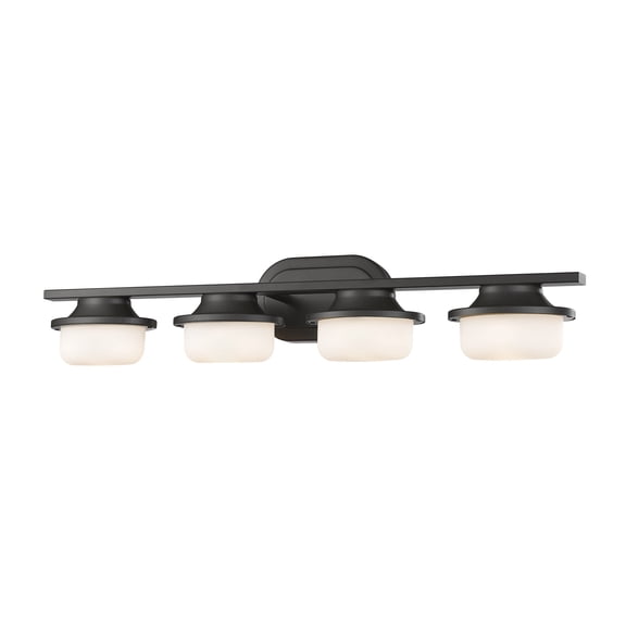 Z-Lite Optum 4 Light Vanity Light in Matte Opal and Bronze