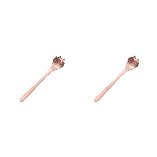 Billuyoard Cuchara de té premium para té y helado Adecuada para bares y cafés Cuchara de azúcar de acero inoxidable Cuchara para té Cuchara pata de perro oro rosa 1 2Conjunto