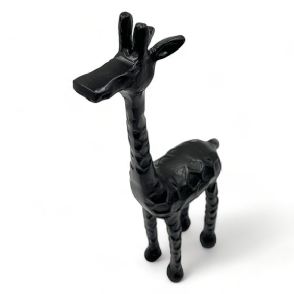 Black Decorative Metal Aluminum Giraffe Home Decor Sculpture 5 in x 2.5 in x 13 in , by 90210 Kitchen and Bath