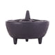 thumbnail image 1 of Cuenco para quemar incienso de hierro fundido, soporte para incienso, diseño hueco con tapa para decoración del hogar, 1 of 9