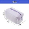 thumbnail image 3 of Vocoste Small Plush Makeup Bag Soft Beauty Cosmetic Bag Cute Travel Zipper Toiletry Bag  for Women Purple, 3 of 6