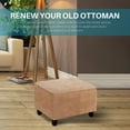 thumbnail image 7 of Topchances Large Size Velvet Ottoman Slipcover, Stretch Rectangle Footstools Covers, Foot Stool Soft Furniture Protector for Living Room, Bedroom, 7 of 7