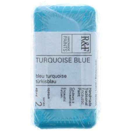 UPC: 0836943000759 | R&F Handmade Paints Encaustic Paint Cake  40ml  Turquoise Blue