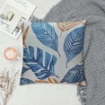 thumbnail image 2 of Qinduosi Leaf Throw Pillow Covers , Decorative Couch Pillow Covers with Leaf Design. Soft Breathable Pillow Cover Decor for Modern Living Room Bedroom-Blue White, 2 of 5