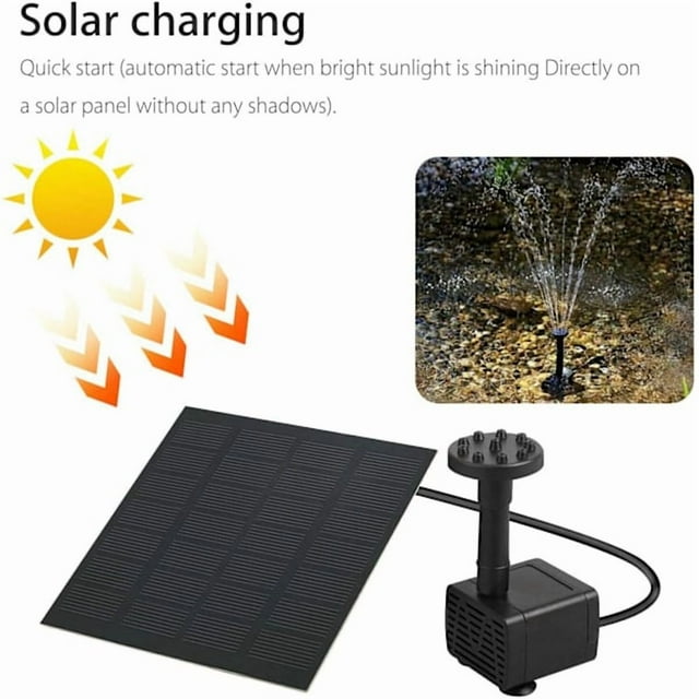 Fontaine d'Eau avec Cellules Solaires et 4 Têtes d'Arrosage