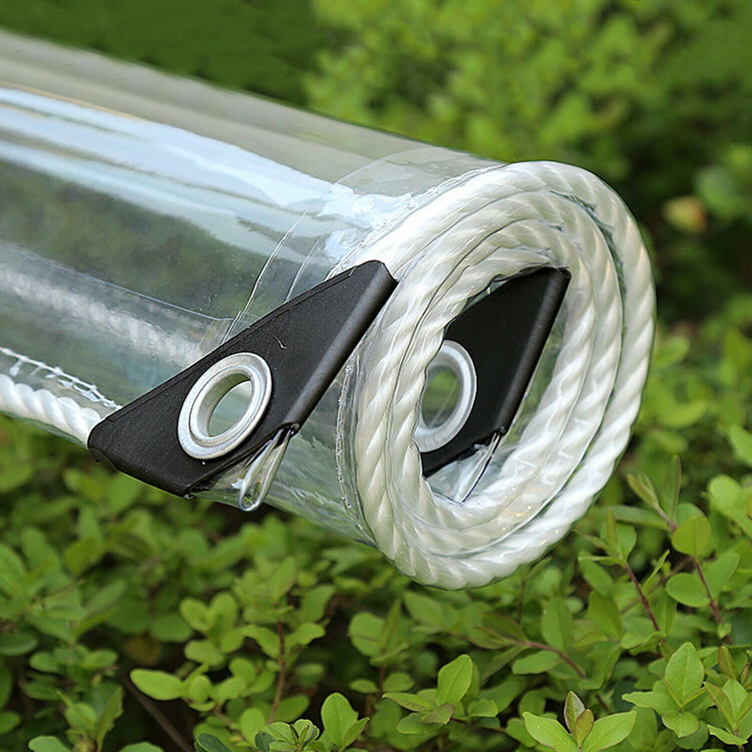 Clear PVC Vinyl Tarp Clear Tarp, Waterproof Heavy Duty Outdoor Grommet Raincover Tarpaulin for Patio Enclosure, Camping, Porch Canopy, 3.3x4.9ft