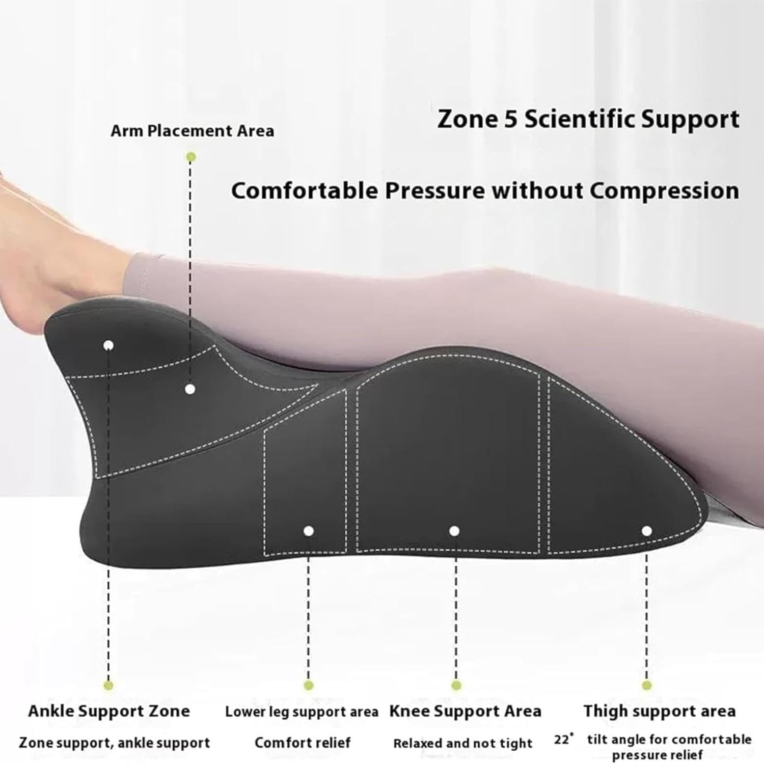 Contoured Support Pillows Ergonomic Memory Foam Wedge Pillow, 27° Angled Support for Waist and Neck, Multi-Position Support Pillow (Blue)