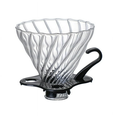 Pour over Coffee Dripper Filter for 1-4 Cups Reusable Maker Heat- Glass Cone