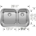 thumbnail image 2 of Essential 27" 70/30 Double Bowl Undermount Stainless Steel Kitchen Sink, 2 of 3