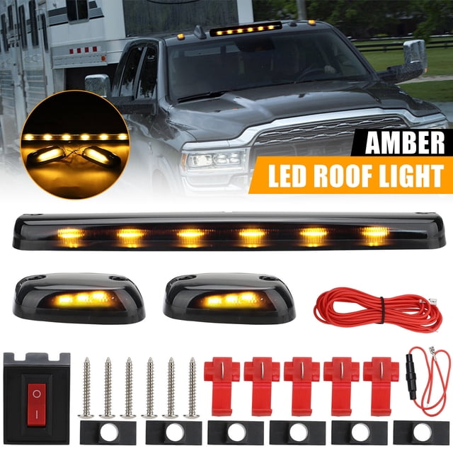 TopOne 3Pcs Cabine Toit Marqueur LED Lumières Pick-Up Avertissement Lampe de Circulation Compatible pour 07-13 Chevrolet Gmc