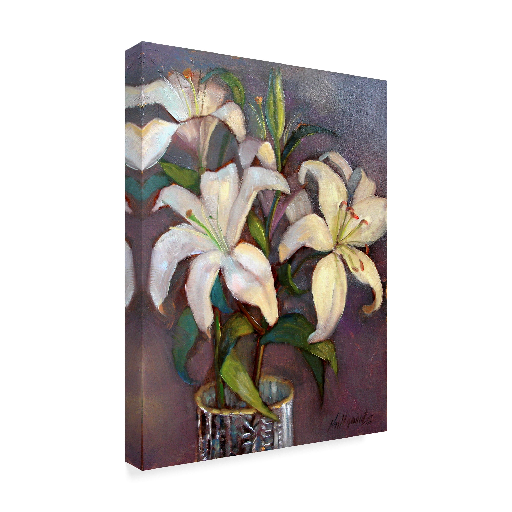 Trademark Fine Art 'Lilies In Glass' Canvas Art by Hall Groat Ii