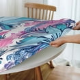 thumbnail image 4 of YFYANG Round Fitted Table Cloth, Waterproof Colorful Vintage Floral Textures Pattern Polyester Table Cover, Indoor Outdoor Decorative Tablecloths with Elastic Edge, 4 of 7