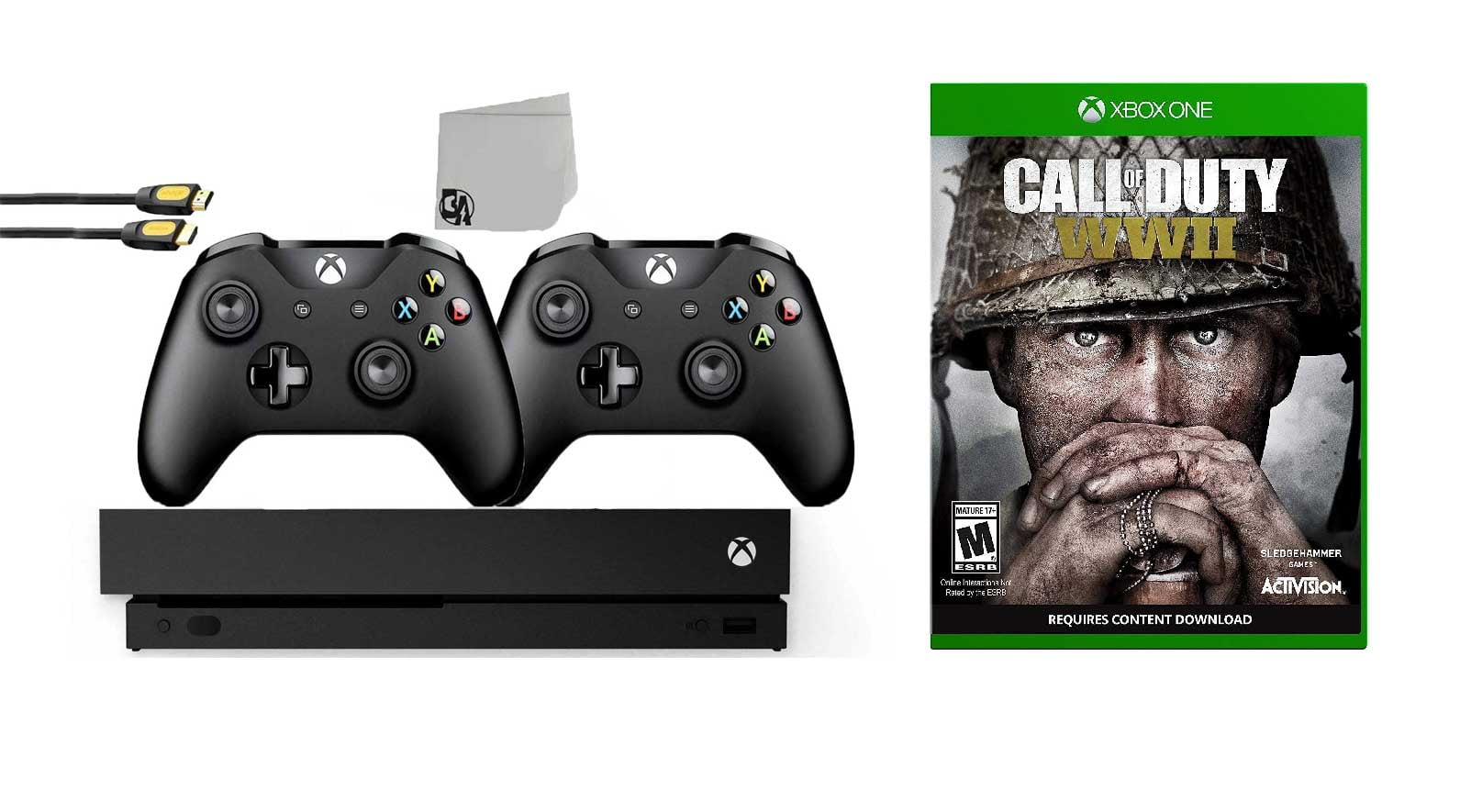 Microsoft Xbox One X 1TB Gaming Console Black with 2 Controller ...