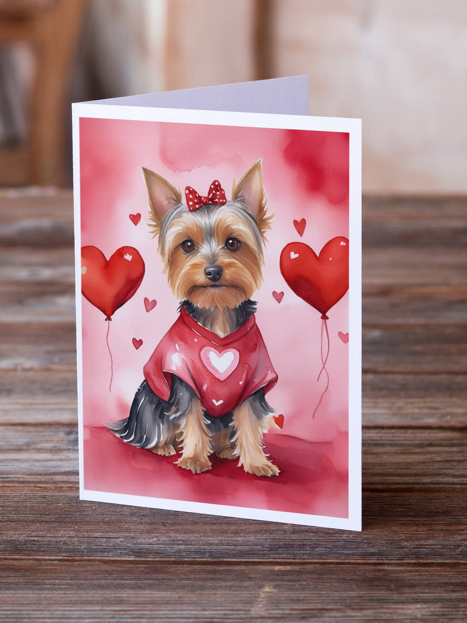 Silky Terrier My Valentine Greeting Cards Pack of 8 7 in x 5 in