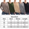 thumbnail image 2 of Women's Sweater Casual Sweatshirt Lightweight V Neck Knit Loose Pullover Sweater Top, 2 of 2