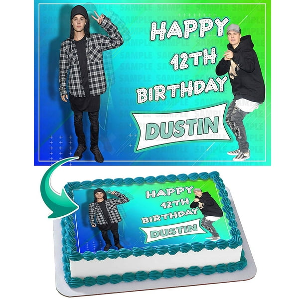 Justin Bieber Edible Cake Image Topper Personalized Picture 1 4 Sheet 8 X10 5 Walmart Com Walmart Com