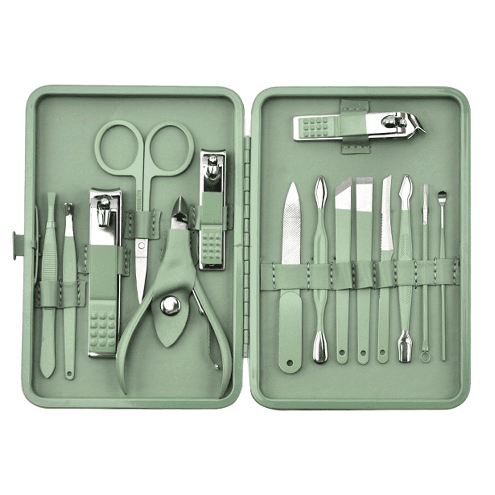 Nail Clipper Set-12pcs Manicure Kit Sharp and Portable Travel Nail Kit  Professional Pedicure Tools with Manicure Set Stainless Steel Nail Cleaning  Kit Suitable for Toenail Fingernail - Green WEKEY 12PCS-A