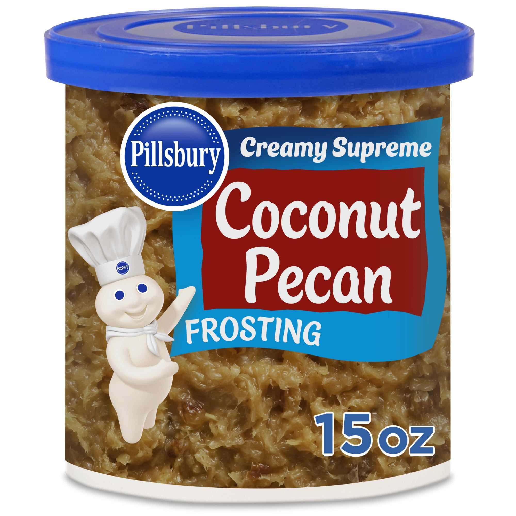 (6 pack) Pillsbury Creamy Supreme Coconut Pecan Frosting, 15 oz Tub