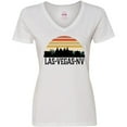 thumbnail image 3 of Inktastic Las Vegas Nevada Skyline Retro Women's V-Neck T-Shirt, 3 of 5