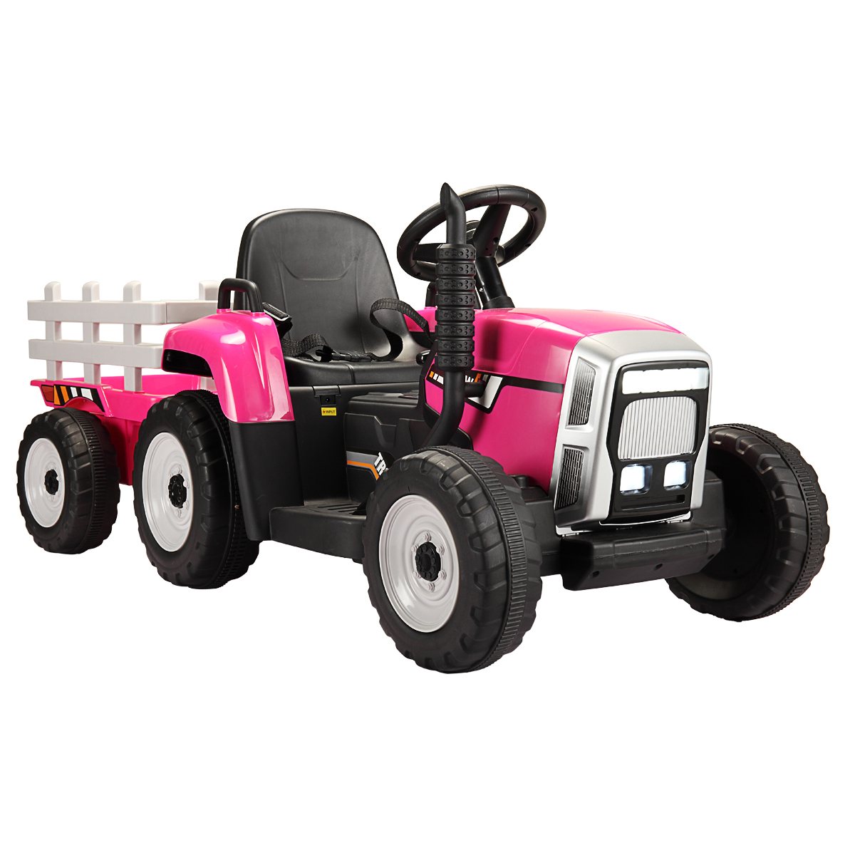 Kepooman Kids Electric Ride on Tractor with Trailer for Children, Rose ...