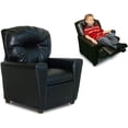 thumbnail image 2 of Dozydotes Contemporary Cup Holder Vinyl Kid Recliner in Black, 2 of 2