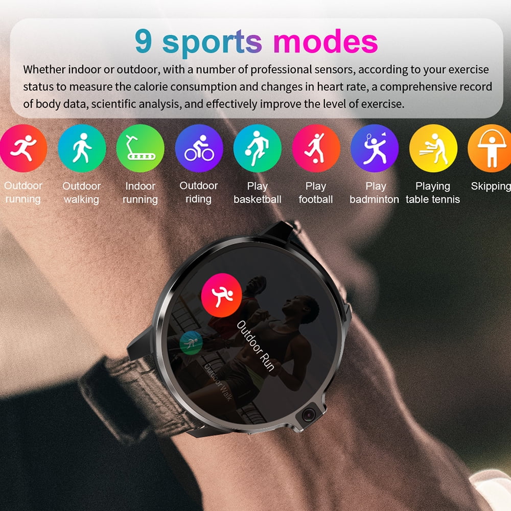 Rainbuvvy DM30 4G Smart Watch 1.6 Inch IPS Screen Dual System Dual 5.0MP Camera 4GB+64GB 1050mAh WIFI GPS Face ID for Android or iOS