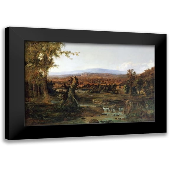 Duncanson, Robert S. 14x11 Black Modern Framed Museum Art Print Titled - Landscape with Shepherd