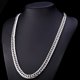 thumbnail image 3 of 1 pieza de collar de acera para hombres, chapado en oro de 18 quilates, cadenas de eslabones cubanos con diamantes de talla Miami para mujeres, joyería fresca de Hip Hop, color acero inoxidable (22 pulgadas/56 cm) JM, 3 of 4