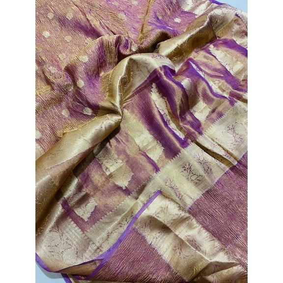 Banarsi Semi tissue crush fancy wedding and party saree